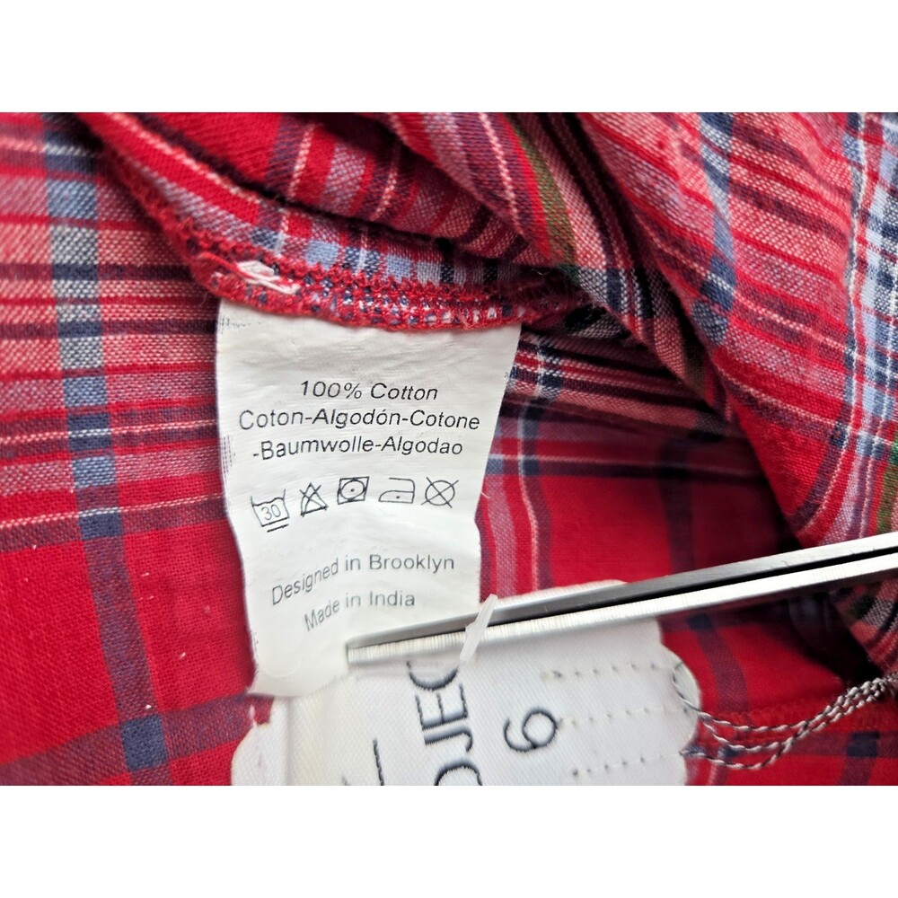 Project 6 Red Checked Plaid Large Kiku Pants Steam Punk Grunge 90s Emo Tapered - Picture 7 of 13